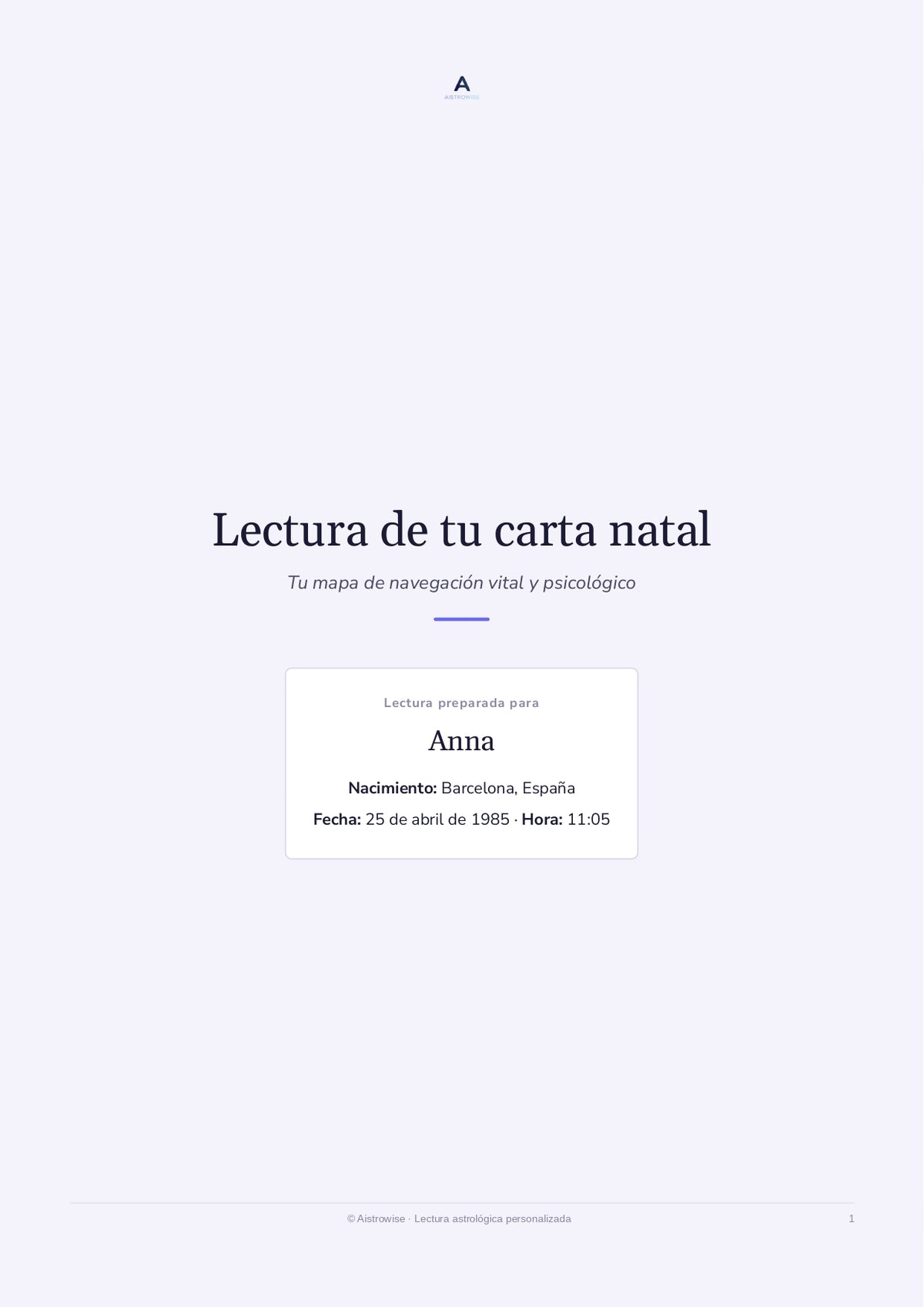 Página 1 del informe de ejemplo