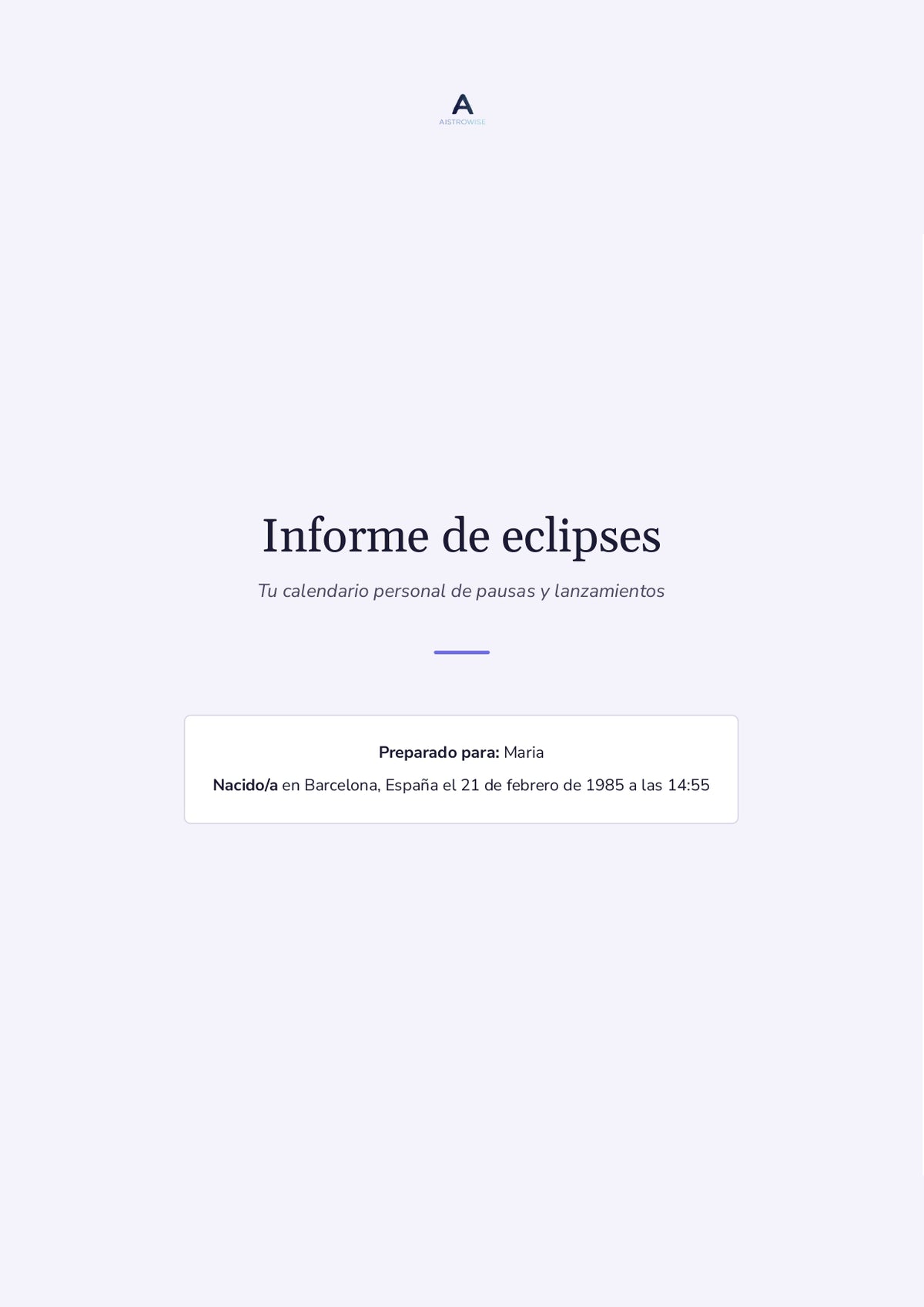 Página 1 del informe de ejemplo