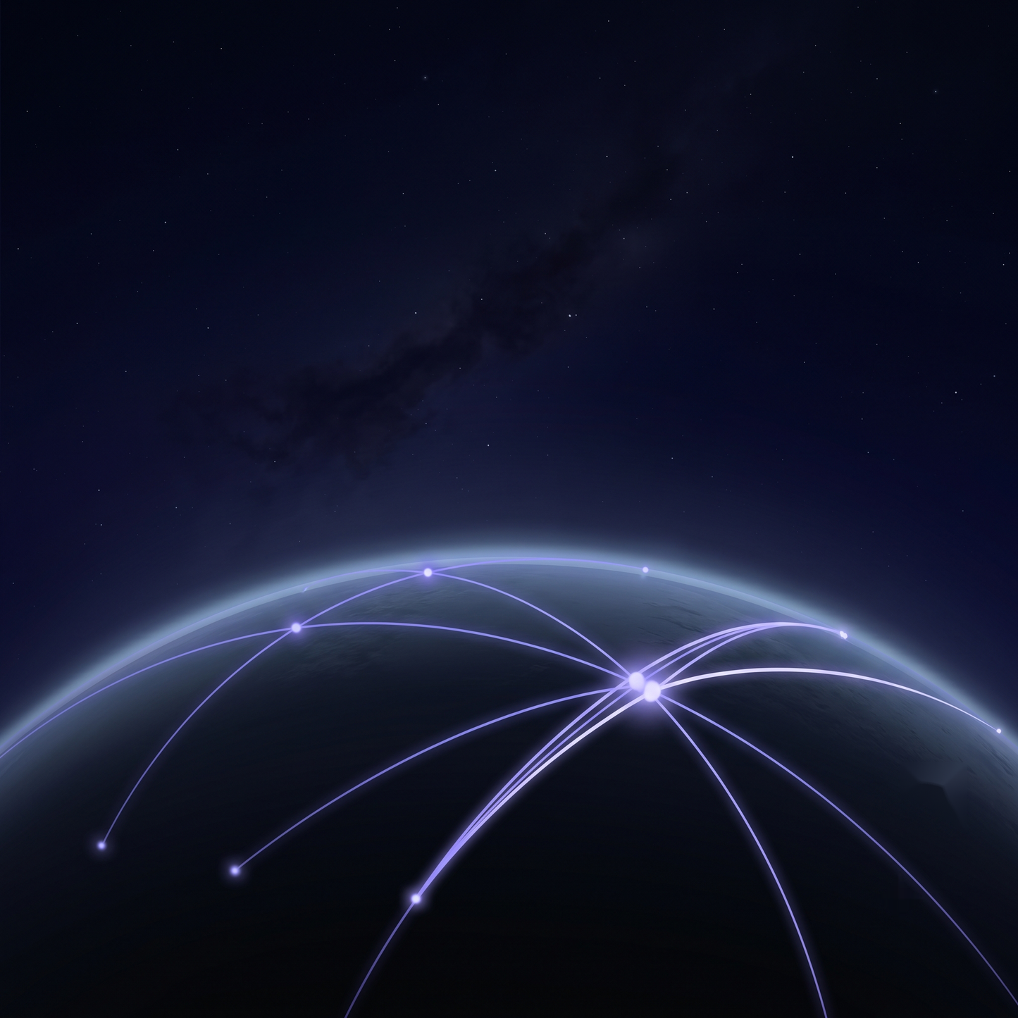 Planeta visto desde la órbita con líneas planetarias luminosas, informe de astrocartografía AISTROWISE