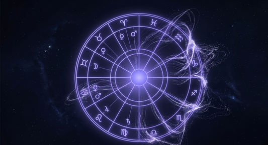 Carta natal dibujándose a sí misma con líneas de polvo de estrellas, el cálculo del mapa astral al instante