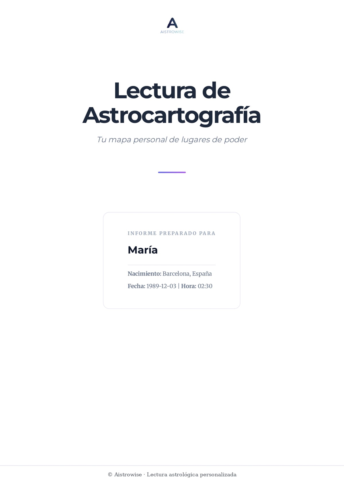 Página 1 del informe de ejemplo