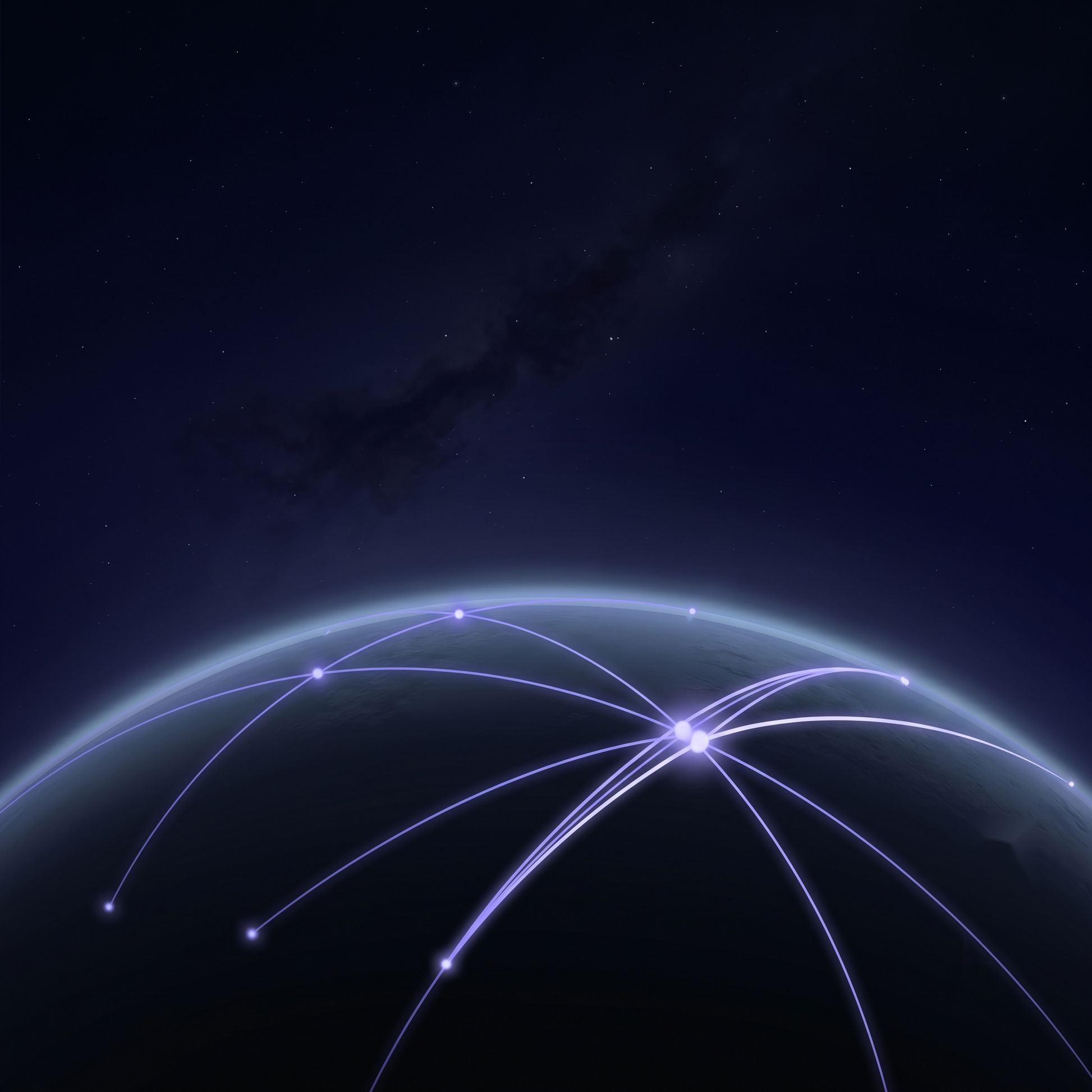 Planeta visto desde la órbita con líneas planetarias luminosas, informe de astrocartografía AISTROWISE